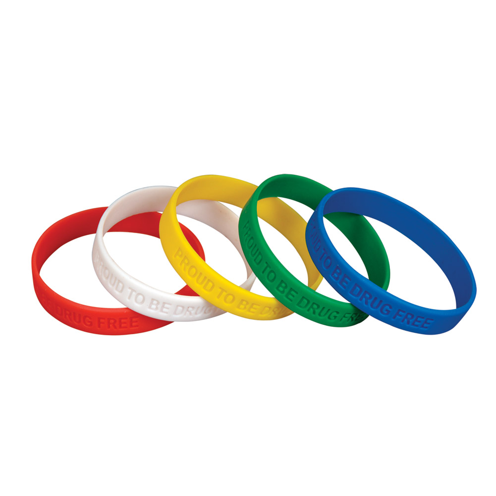 Proud to be Drug Free (10 Pack) Assorted Silicone Bracelets